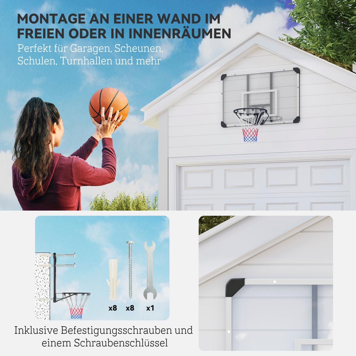 BASKETBALLKORB - Schwarz, Metall (61/113cm) - SPORTNOW