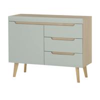 SIDEBOARD Pistazie grün, Eiche, skandinavisch 107 cm, Kommode mit Soft-Close - Eichefarben/Pastellgrün, Holz/Holzwerkstoff (107/83/40cm) - Furn.Design
