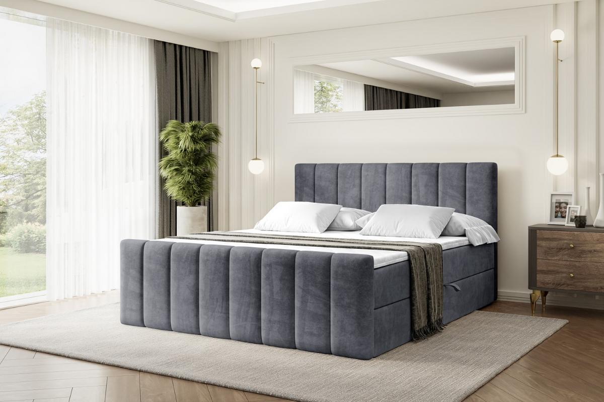 BOXBETT OTTA-Z - 160x200 cm - H3 - Dunkelgrau - Dunkelgrau, Holzwerkstoff (160/200cm) - ALTDECOR
