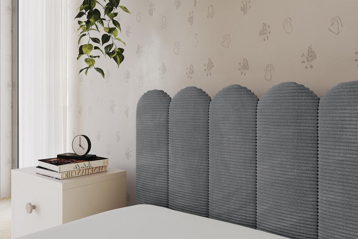 EINZELLBETT Jugendbett mit Bettkasten, Rechts - ARTY 80x200 Dunkelgrau - Schieferfarben, Holzwerkstoff/Textil (80/200cm) - ALTDECOR