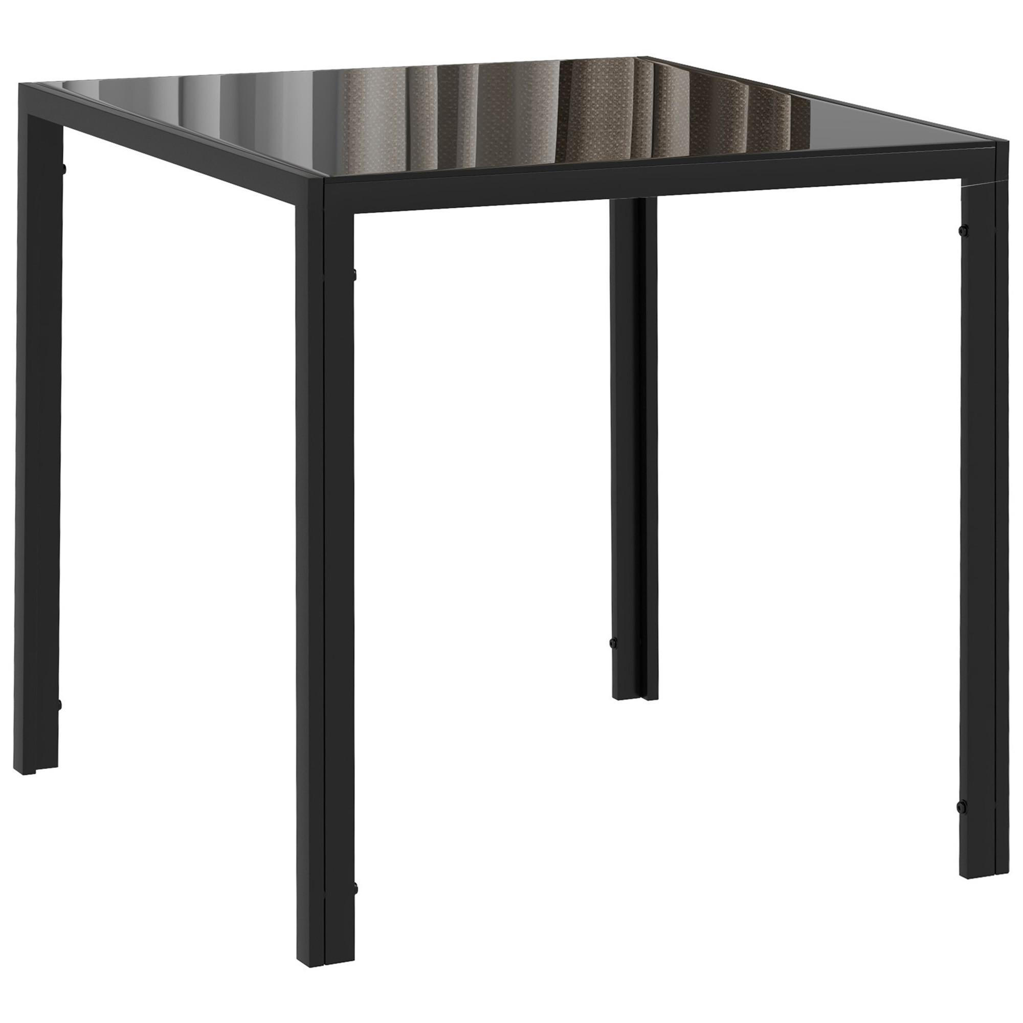 ESSTISCH Esszimmertisch Quadratischer Küchentisch für 4 Personen, Schwarz - Schwarz, Metall (75/75/75cm) - HOMCOM