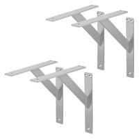 REGALTRÄGER 2er Set - Silberfarben, Metall (24/24/3cm) - ML-DESIGN