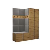 GARDEROBEN-SET Orion III - Eiche Artisan/Grau, Holzwerkstoff/Kunststoff (158/186/46cm) - MIRJAN24
