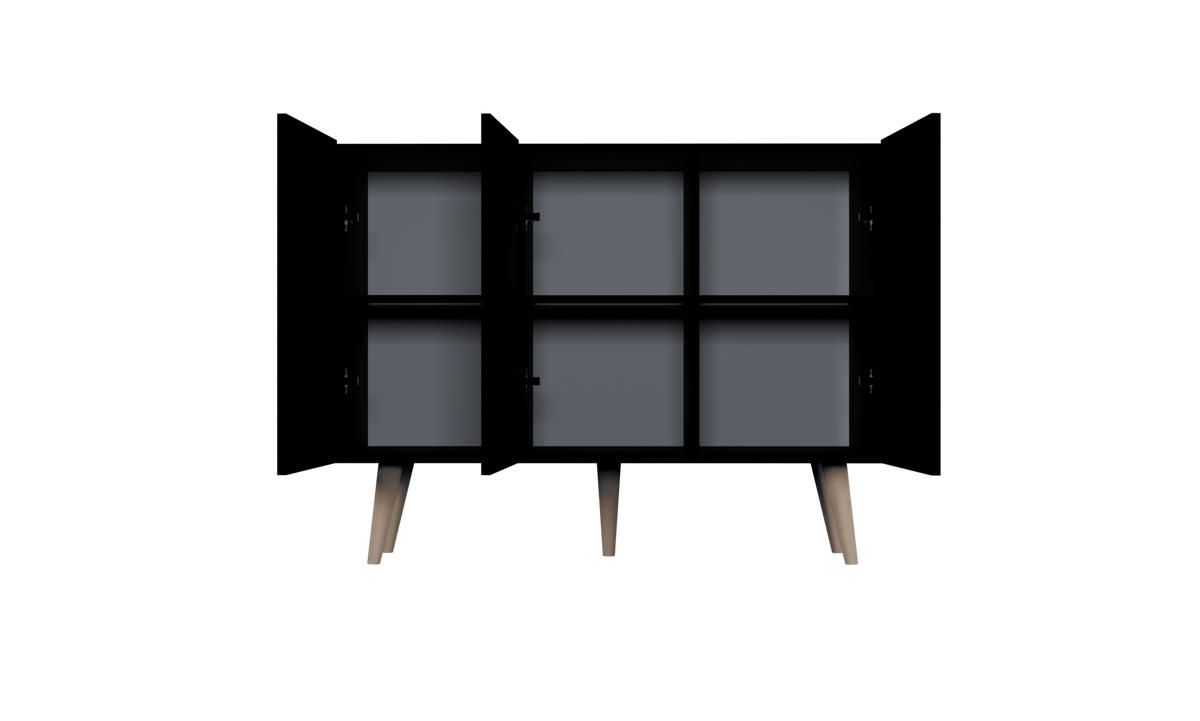KOMMODE Toronto Schwarz 39,9/95,5/120 - Schwarz, Holzwerkstoff (40/96/120cm) - RAUMHIRSCH FURNITURE