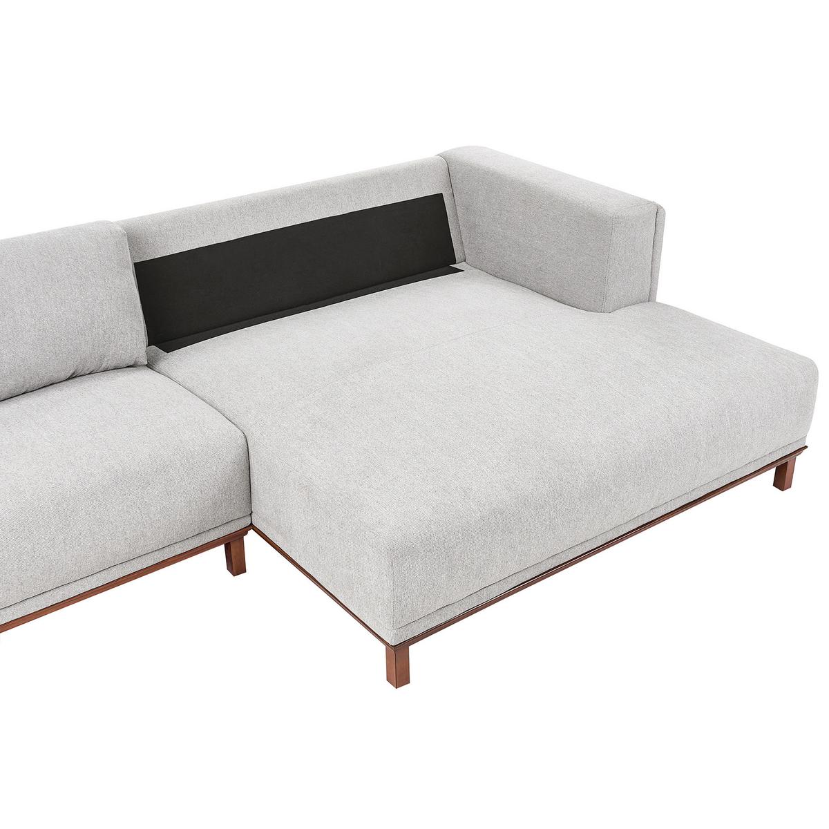 ECKSOFA 4-Sitzer Stoff Grau linksseitig Veng - Hellbraun/Grau, Textil (310/155cm) - Beliani