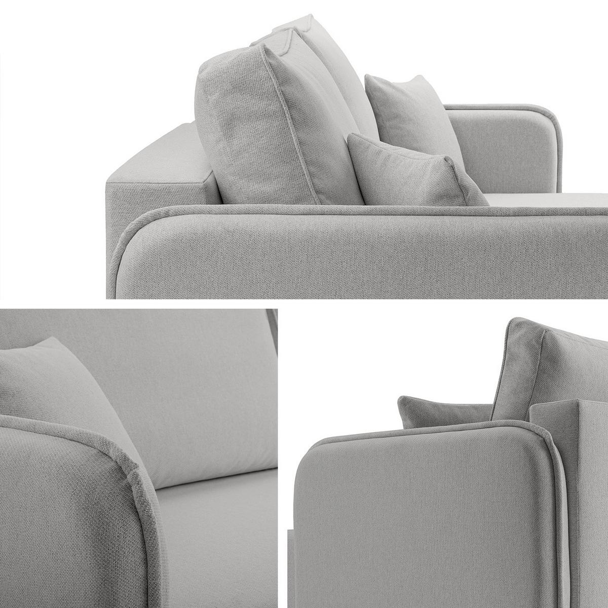 ECKSOFA Malody, Seite: Links - Beige/Schwarz, Holz/Kunststoff (227/147cm) - MIRJAN24