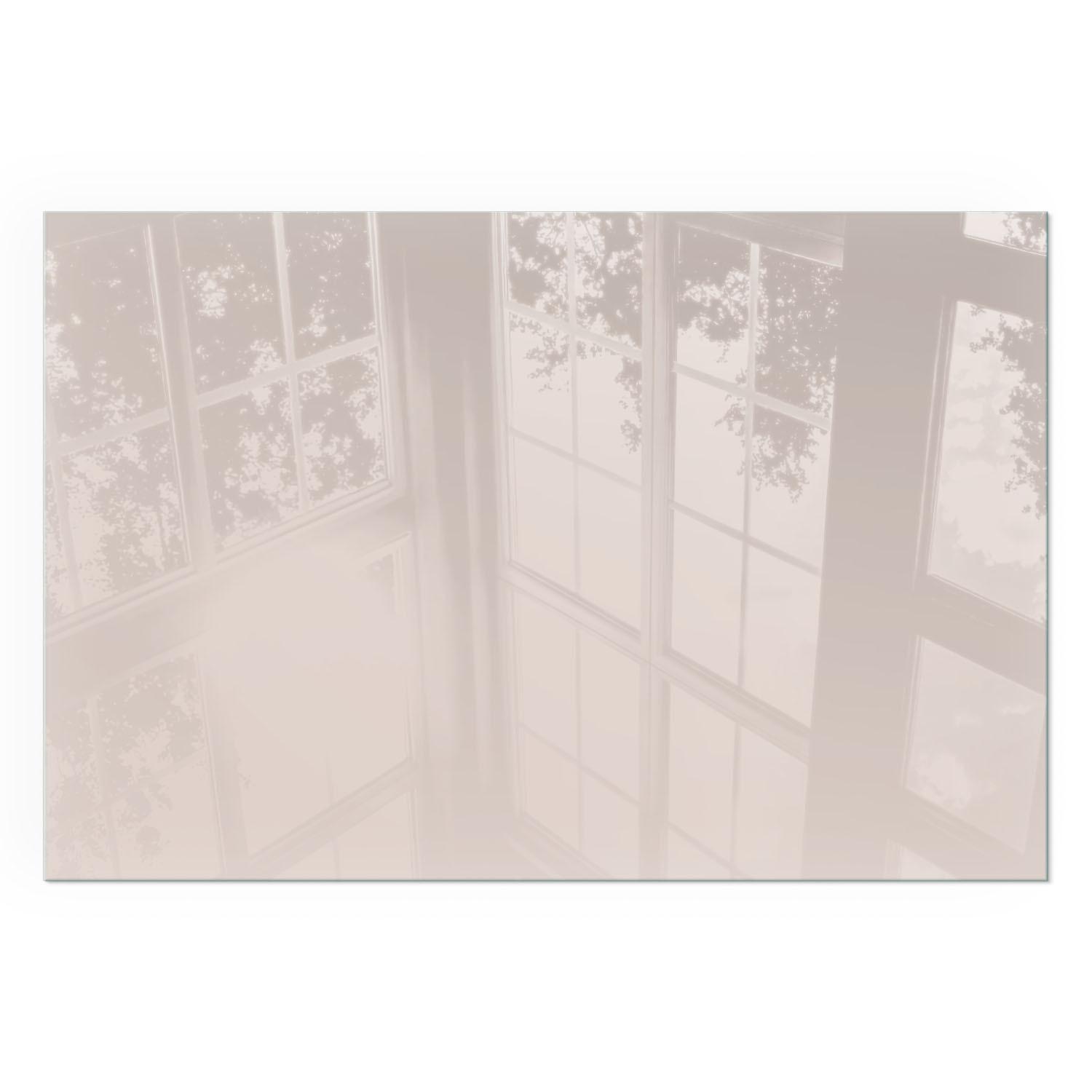 GLASPLATTE für Kamin 120x80 cm - Beige, Glas (120/80/0.4cm) - TULUP