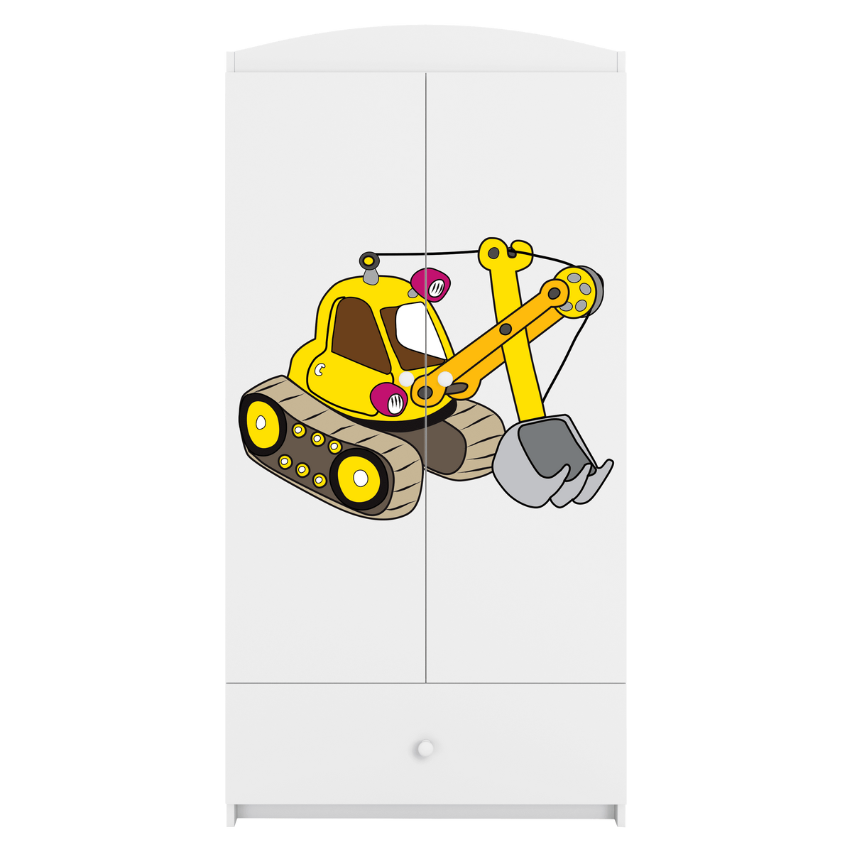 KINDERKLEIDERSCHRANK Excavator - Weiß, Holzwerkstoff (90/175/52cm) - RAUMHIRSCH FURNITURE