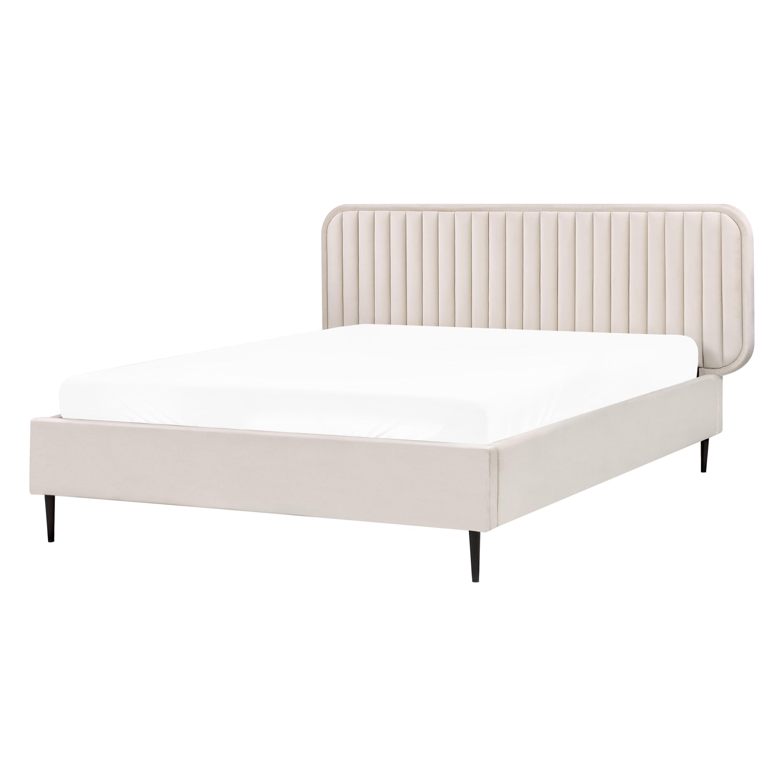 BETT mit Lattenrost 140/200 cm Beige Brin - Beige/Schwarz, Textil (140/200cm) - Beliani