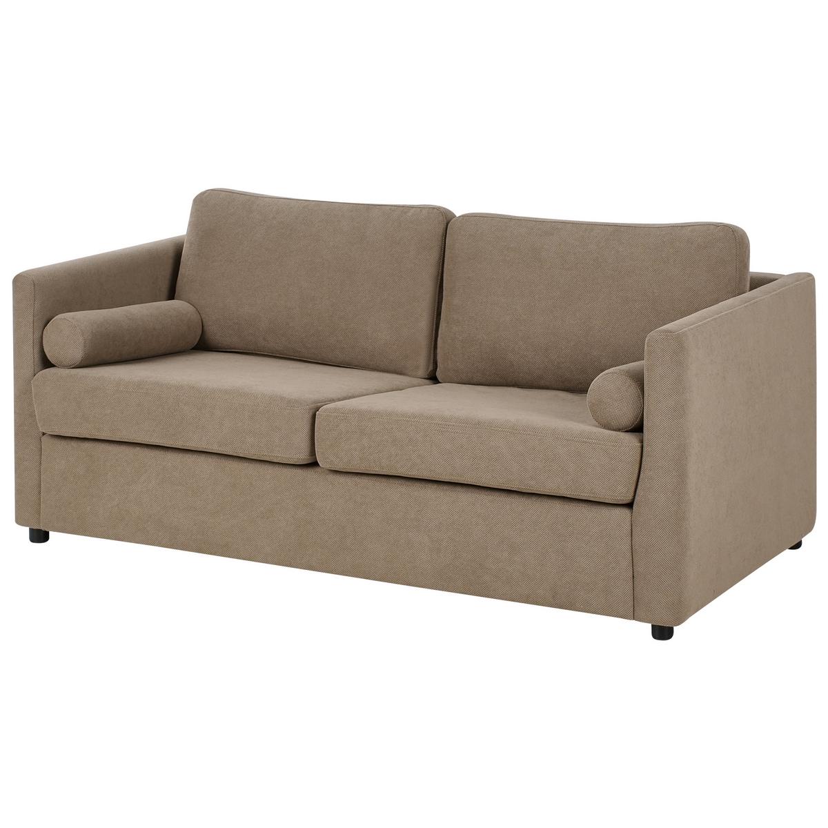 SCHLAFSOFA Stoff Braun Inkoo - Braun, Textil (177/81/90cm) - Beliani