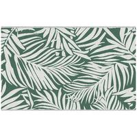 OUTDOOR Teppich Wendbares Wetterfest Outdoorteppich Carpet mit Blätter-Muster - Dunkelgrün, Kunststoff (243/152cm) - Outsunny