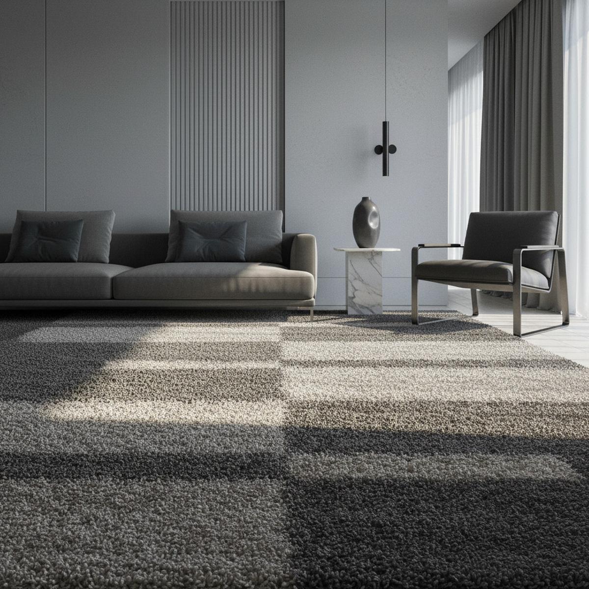 HOCHFLORTEPPICH WERFEN, kariert, Taupe, 200 x 290 cm - Braun, Textil (290/200cm) - KADIMA DESIGN