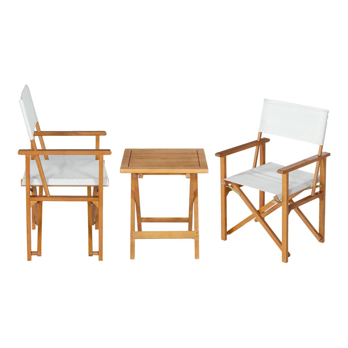 BISTRO-SET 3 TLG. Capistrello - Naturfarben/Weiß, Holz/Textil - casa.pro