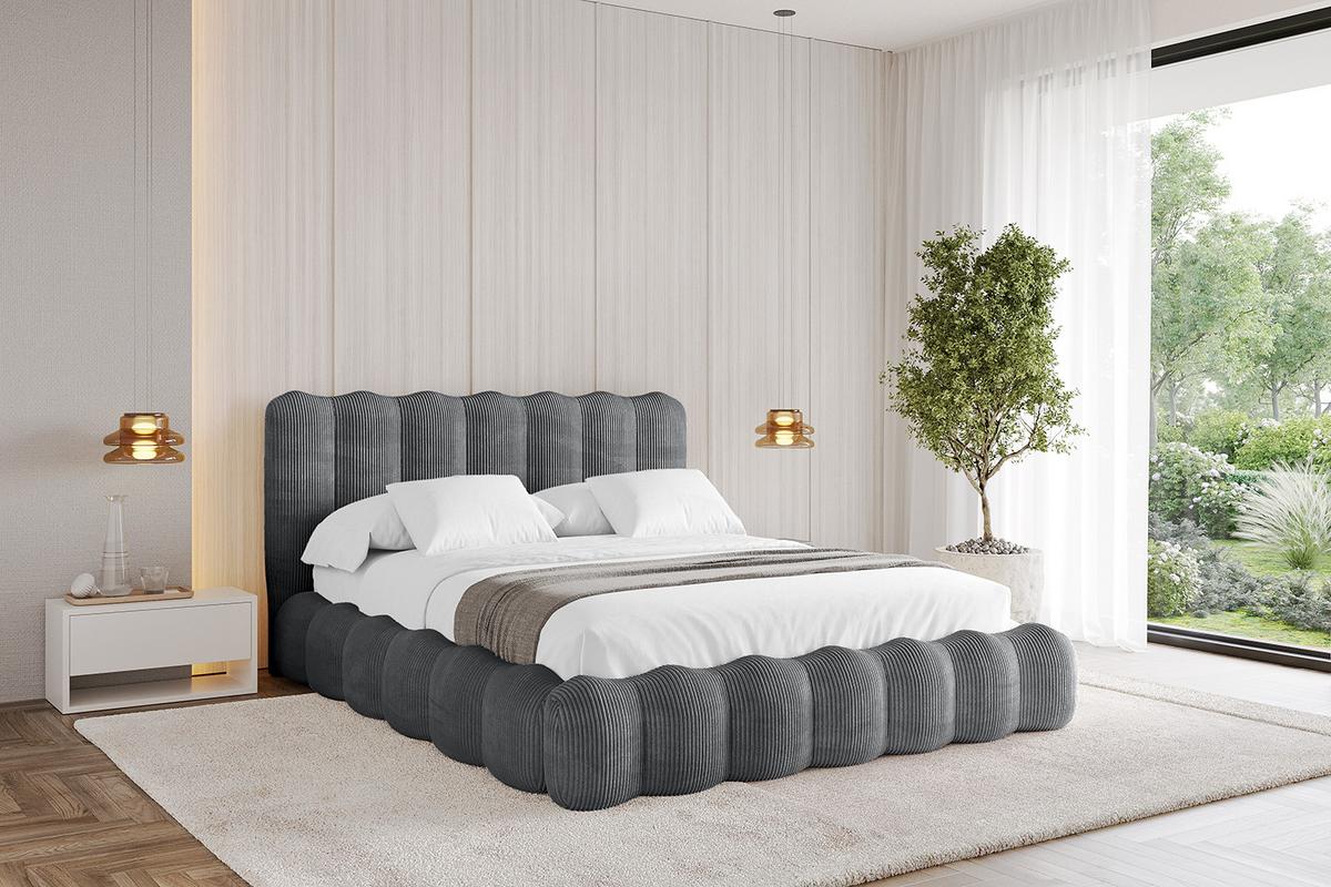 POLSTERBETT mit Bettkasten und Lattenrost, Boxbett ohne Matratze - SORA 180x200 Dunkelgrau - Anthrazit, Holzwerkstoff/Textil (180/200cm) - ALTDECOR