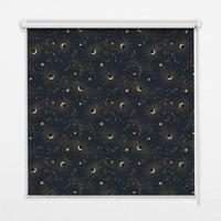 INNENROLLO - Fensterrollo - Rollo - 100x180 cm - Mond und Sterne - Schwarz, Kunststoff (100/180/0.5cm) - TULUP