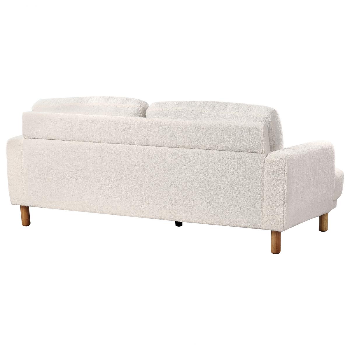 3-SITZER-SOFA Bouclé Weiß Tuve - Hellbraun/Weiß, Textil (199/85/90cm) - Beliani
