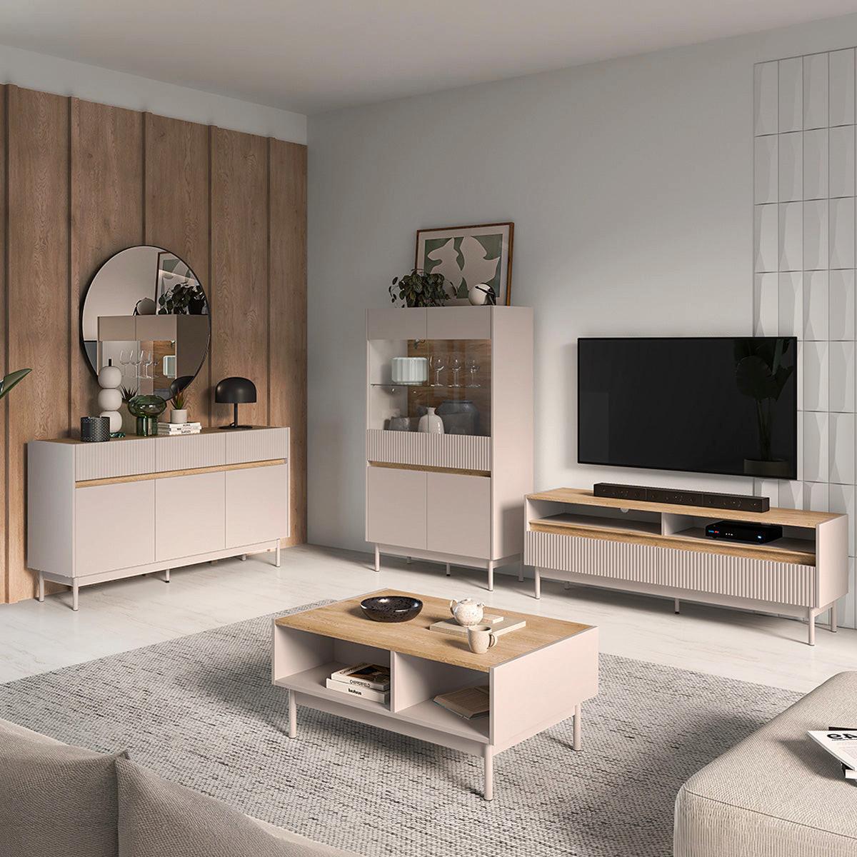 COUCHTISCH Connie Kaschmir und Holz - Beige, Holzwerkstoff (60/89.8/40cm) - Petits-meubles