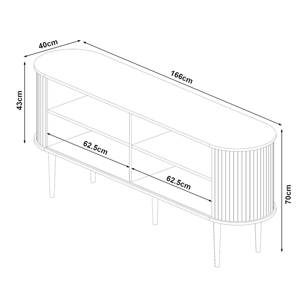 SIDEBOARD Mapia - Walnussfarben, Holzwerkstoff (166/70/40cm) - [en.casa]