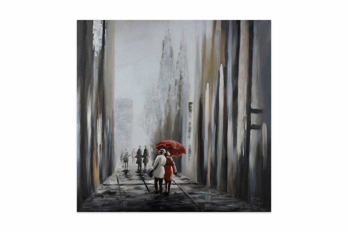 ÖLGEMÄLDE 80/80 cm - Schwarz/Grau, Holz/Textil (80/80cm) - KUNSTLOFT