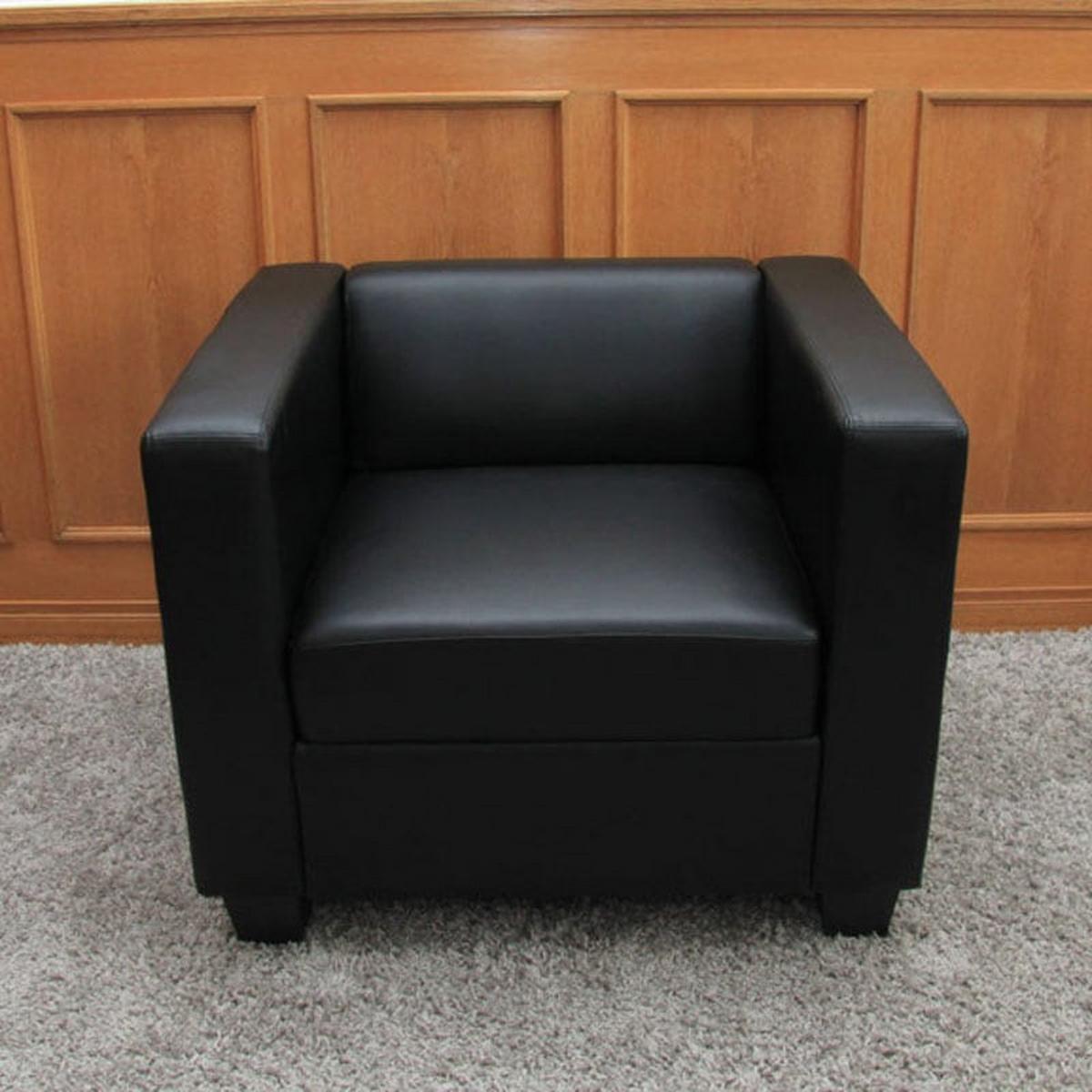 3-2-1 SOFAGARNITUR Schwarz - Schwarz, Leder (400/70/300cm) - MCW