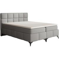BOXBETT Solido mit Bettkasten 160x200 cm hellgrau - Hellgrau/Schwarz, Textil/Metall (160/200cm) - Beautysofa