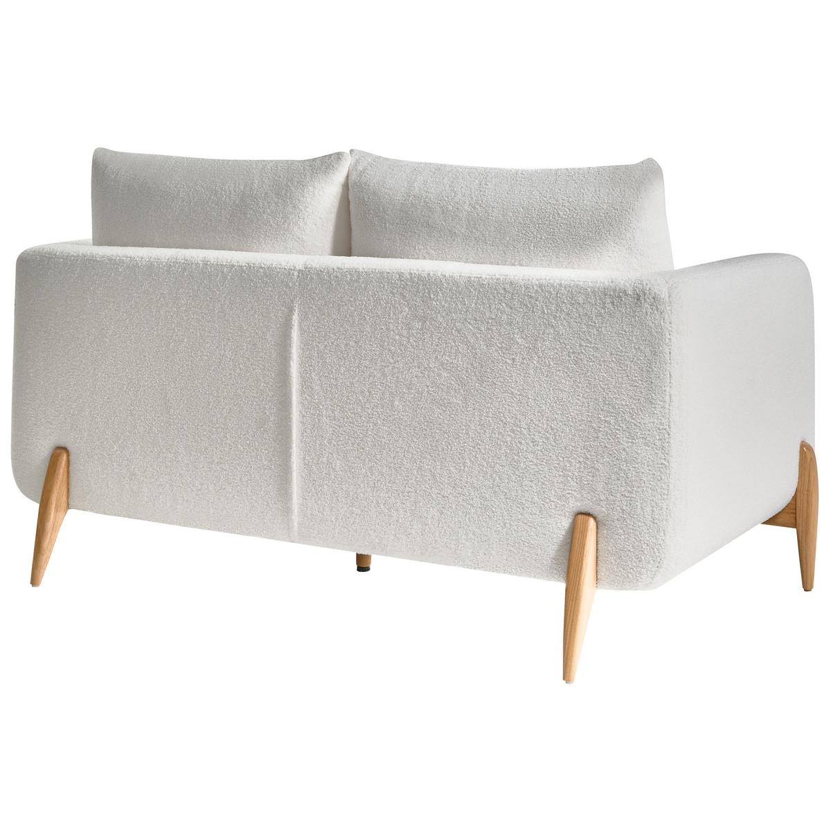 2-SITZER-SOFA Bouclé Weiß Gimo - Hellbraun, Textil (149/83/80cm) - Beliani