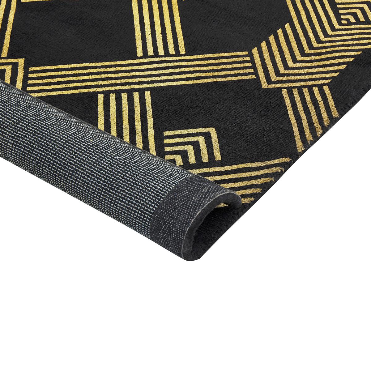 KURZFLOR-TEPPICH Vekse 230/160 cm - Schwarz, Naturmaterialien (160/230cm) - Beliani