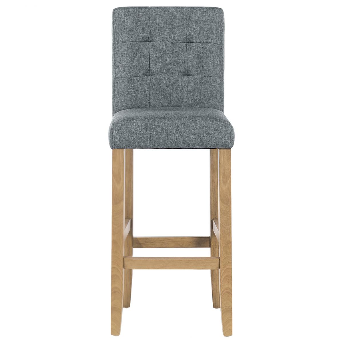 BARSTUHL 2er-Set Polsterbezug Grau Madison - Grau, Holz/Textil (45/110/58cm) - Beliani