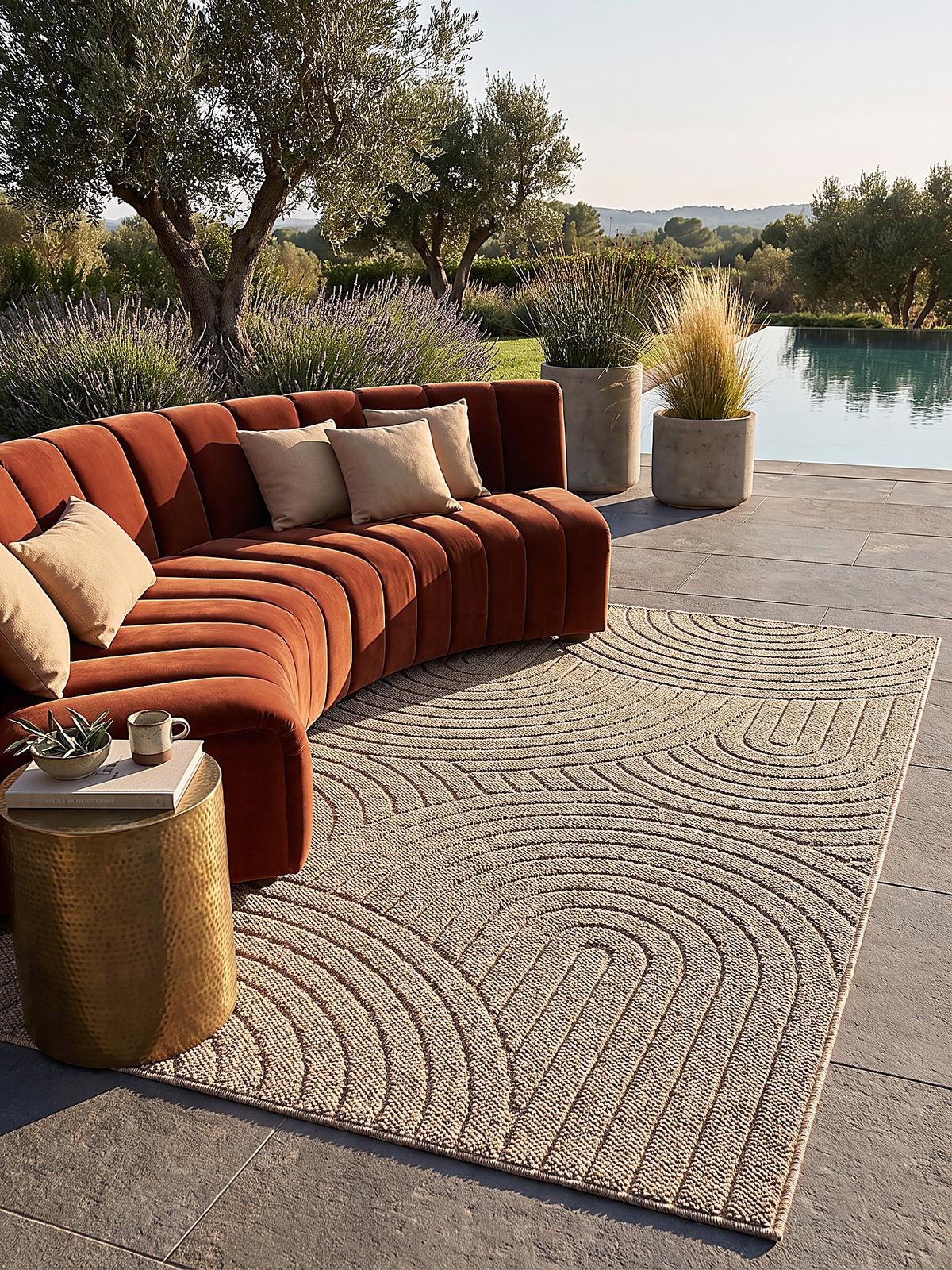 FLACHWEBTEPPICH Geometrisch TOCE Polypropylen Natur 160 x 220 cm - Beige, Textil (160/220cm) - KADIMA DESIGN