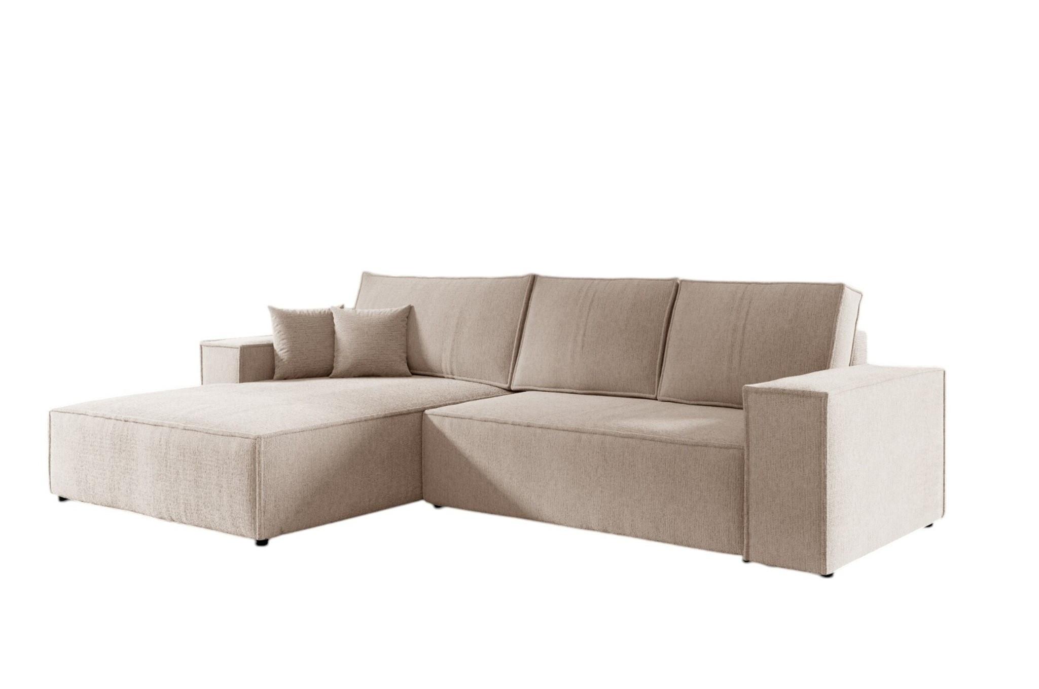 ECKSOFA Levio - Creme, Holzwerkstoff/Textil (294/185cm) - Fun Möbel