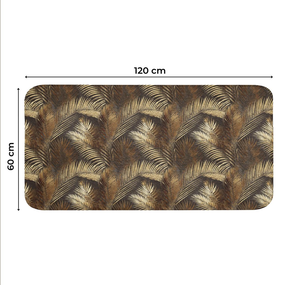 WC-VORLEGER Tropisch - Blätter - Gold WC Teppich 120x60 cm - Goldfarben, Textil (120/1cm) - OnlyWow