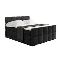 BOXSPRINGBETT mit Matratze und Lattenrost - LIRO-Z KING-180x200 - Schwarz Casablanca - Schwarz, Holzwerkstoff (180/200cm) - ALTDECOR