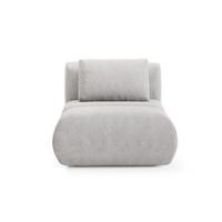 SESSEL ATOMO, Modern Polstersessel Loungesessel, Velours-Stoff Hellgrau - Hellgrau, Holz/Metall (98/82/134cm) - MASSENO