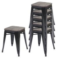 HOCKER HOLZ-SITZFLÄCHE Schwarz - Schwarz, Holz (39/45/39cm) - MCW