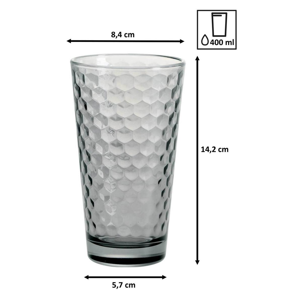 LONGDRINKGLÄSER Favo Grau 400 ml 12er Set - Grau, Glas (0.4L) - Ritzenhoff Breker