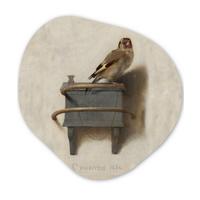 WANDBILD Stieglitz - Alter Meister - Carel Fabritius Room Decor 90x90 cm - Grau, Kunststoff (90/90cm) - MuchoWow
