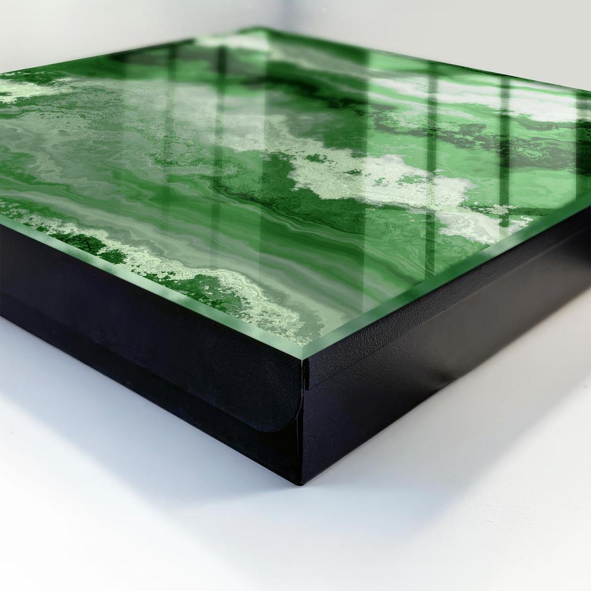 SCHLÜSSELBOX Schwarz 30x30 cm- Türöffnung nach rechts - Grüne Struktur - Grün, Metall (30/30/5cm) - TULUP