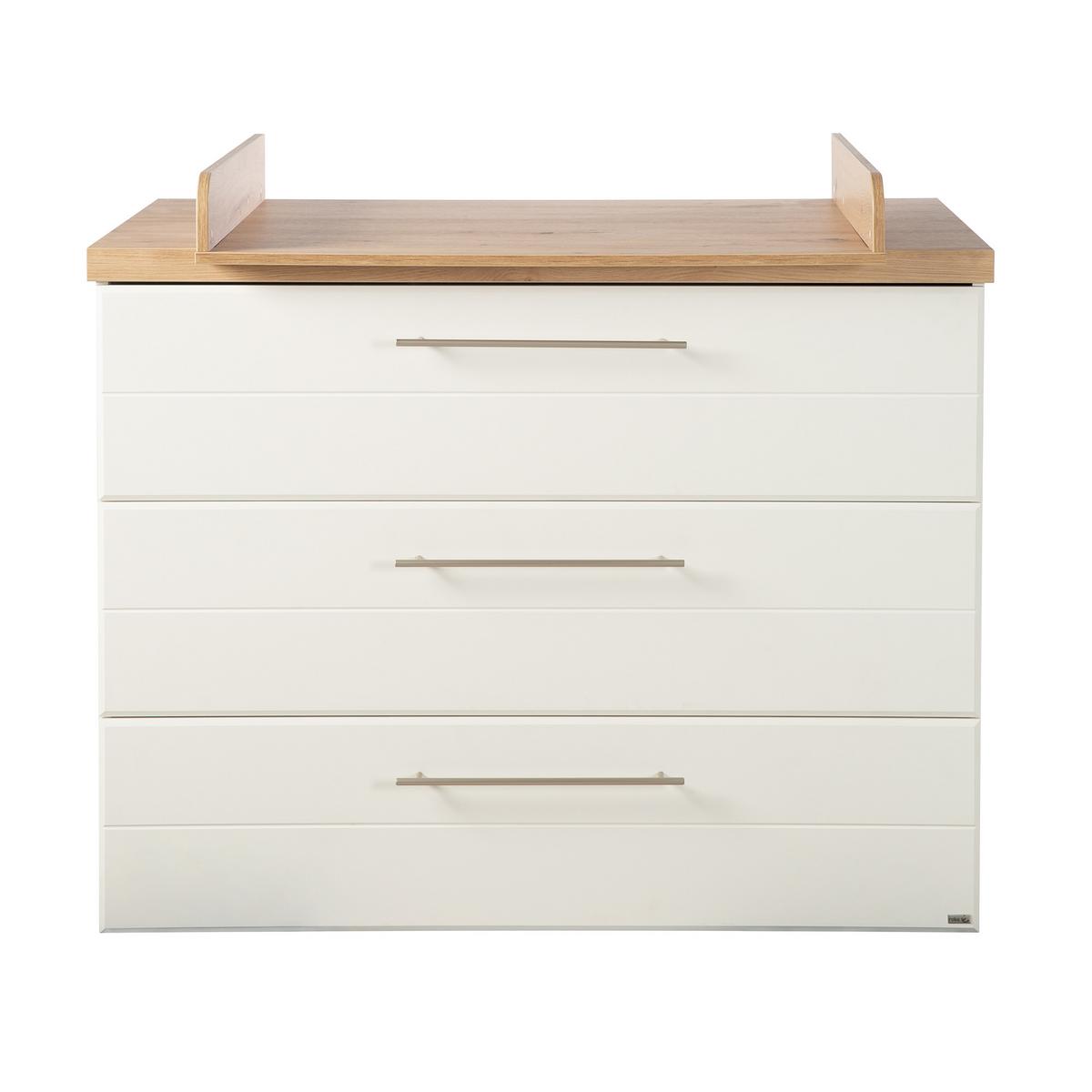 WICKELKOMMODE Nele - Silberfarben/Weiß, Holzwerkstoff/Metall (119/103/77.5cm) - Roba