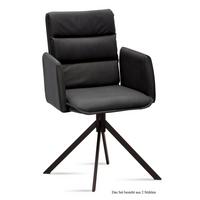 ARMLEHNSTUHL (2er-Set) Dulci 52x92x60 Schwarz/Anthrazit - Anthrazit/Schwarz, Kunststoff (60/92/52cm) - 58aufmkessel
