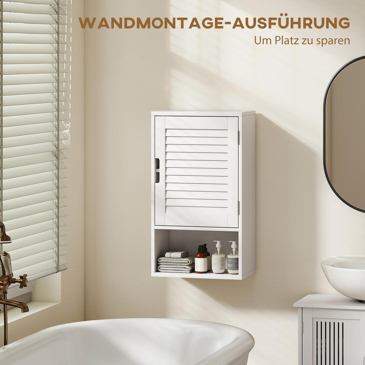 HÄNGESCHRANK MDF Weiß - Weiß, Holzwerkstoff (20/60/40cm) - HOMCOM