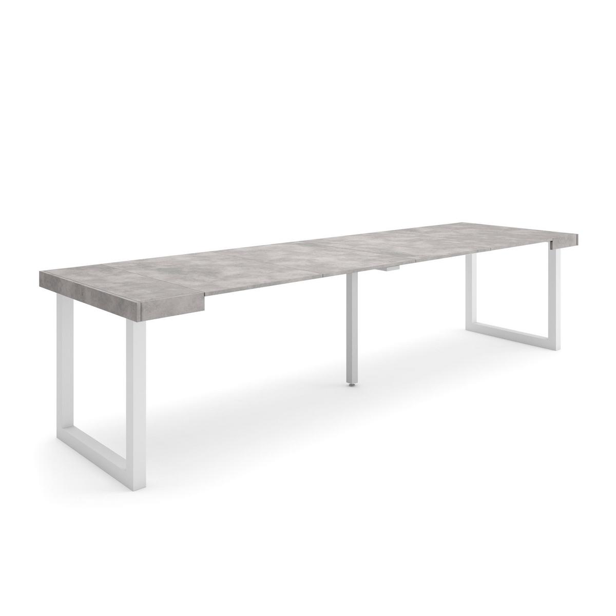 KONSOLENTISCH ausziehbar 58 bis 302cm, für 14 Gäste, zementgrau, 90/58/73cm - Grau, Holzwerkstoff (90/302/73cm) - Skraut Home