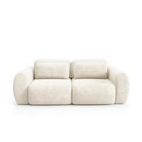 SOFA Camilla 3 Sitzplätze Gebrochenes Weiß - Weiß, Holz (266/95/121cm) - Petits-meubles