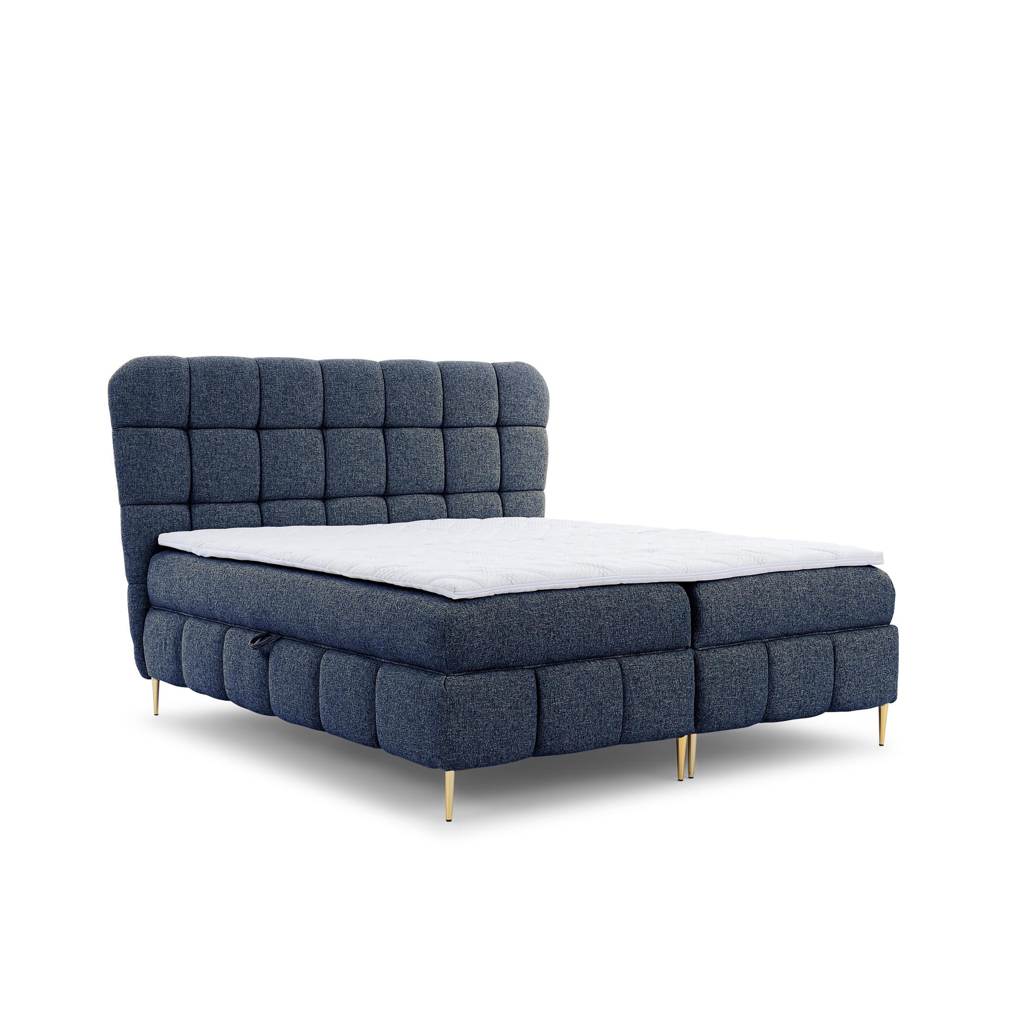 BOXBETT Grazia In Corbett - Dunkelblau, Holzwerkstoff/Textil (140/200cm) - Fun Möbel
