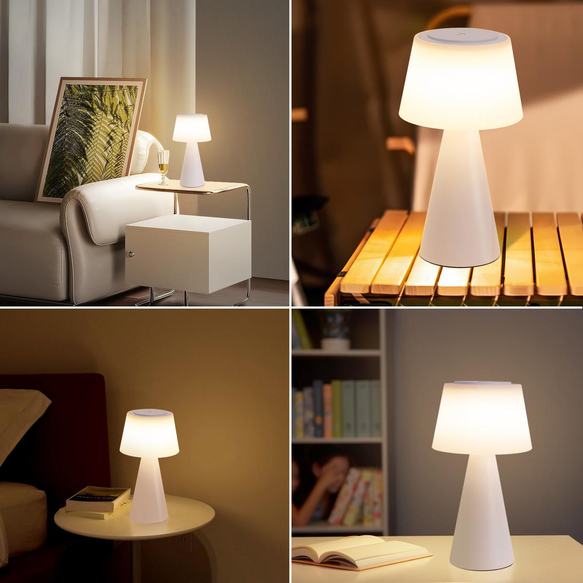 LED TISCHLEUCHTE Nathaniel - Weiß, Kunststoff (13/13/26cm) - Nettlife