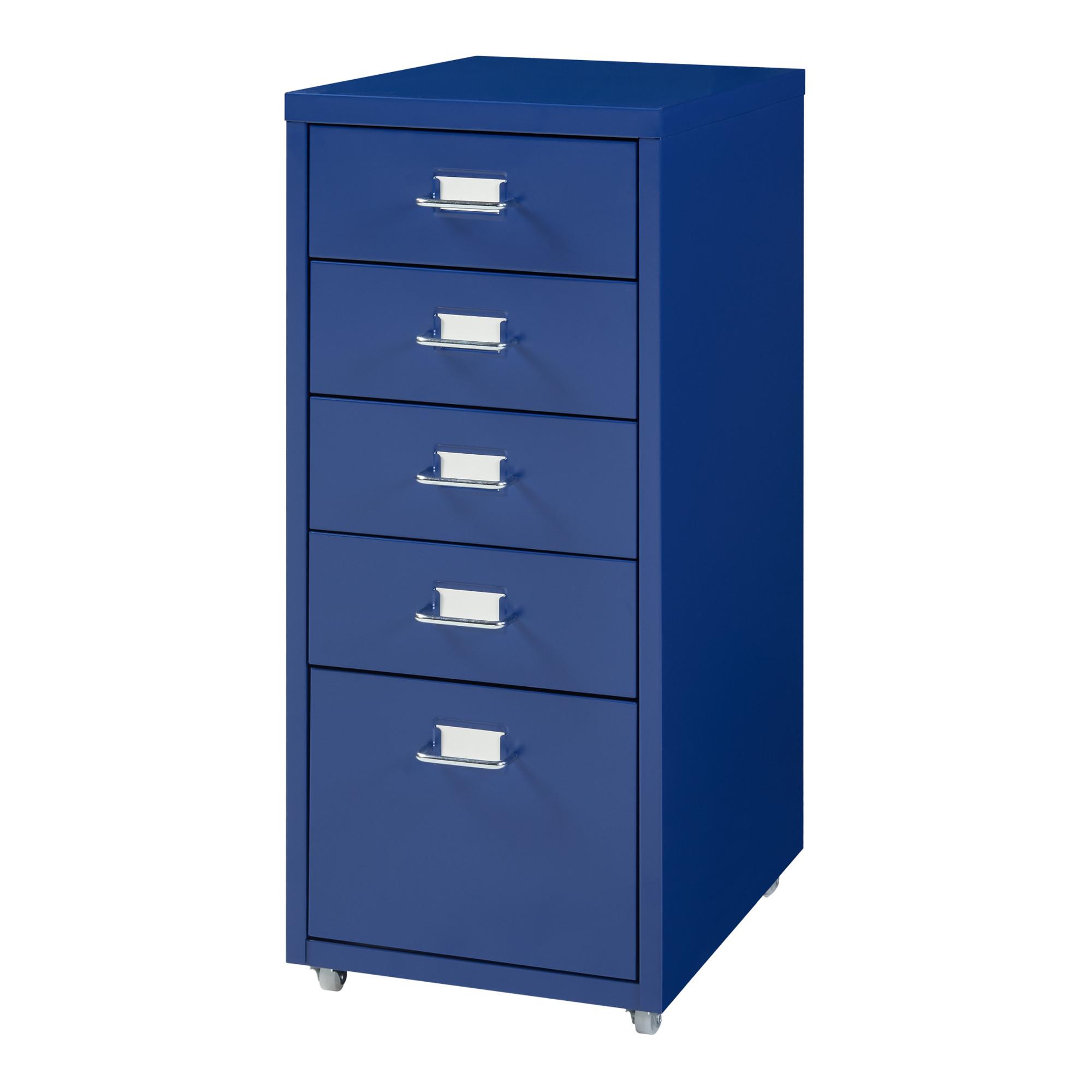 ROLLCONTAINER Kökar - Blau, Metall (28/69/41cm) - [en.casa]