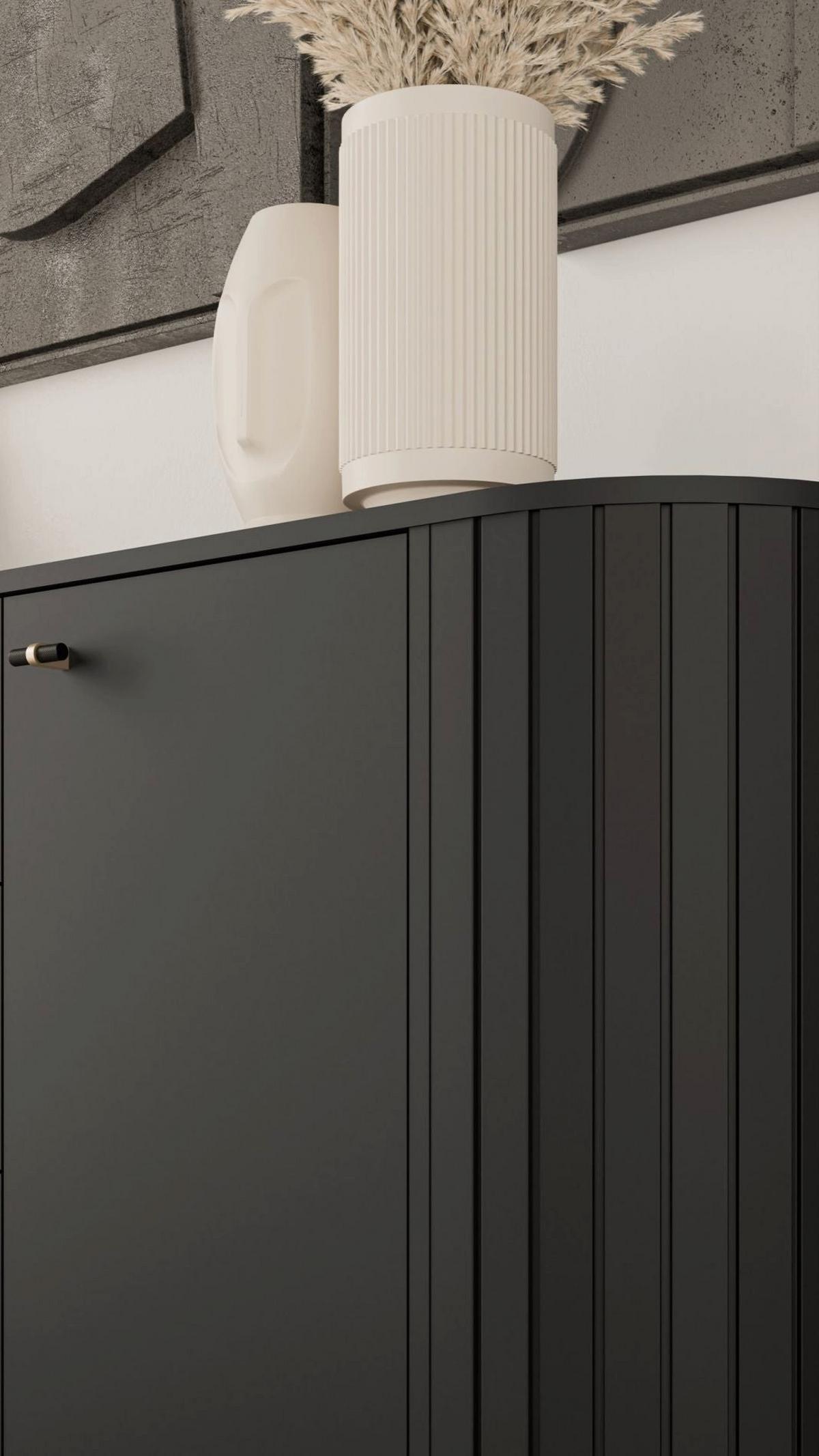 SIDEBOARD Zante Schwarz 190 cm - Goldfarben/Schwarz, Holzwerkstoff/Metall (190/81/40cm) - Selsey