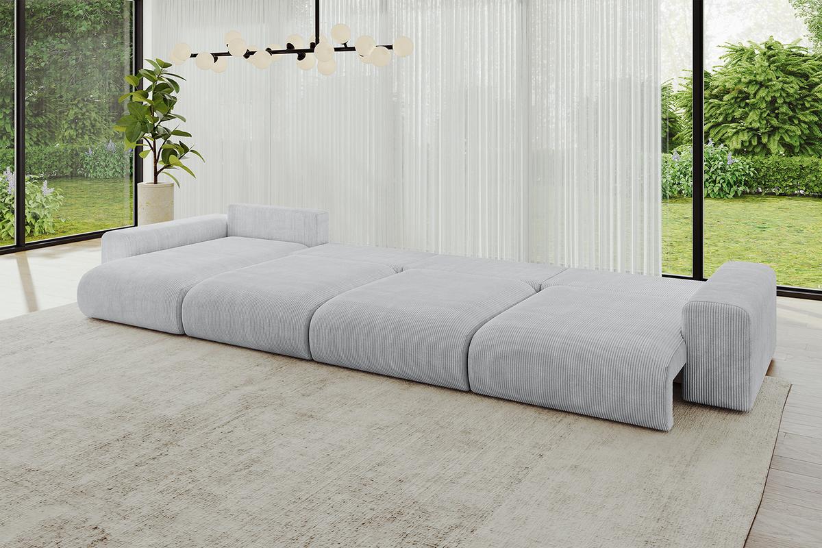 WOHNLANDSCHAFT mit Schlaffunktion ESKAR-U2-464x176x72cm Grau - Grau, Holzwerkstoff/Kunststoff (176/72/464cm) - ALTDECOR