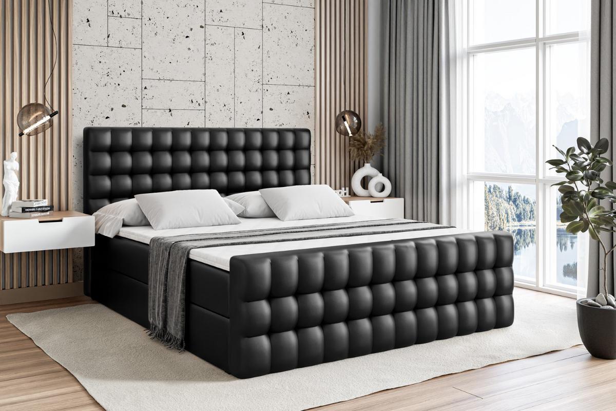 BOXBETT VIONE-Z - 180 x 200 - H4 - Schwarz Hochglanz - Schwarz Hochglanz, Holzwerkstoff (180/200cm) - ALTDECOR