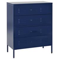 KOMMODE blau 4 Schubladen Enago - Blau, Metall (80/102/40cm) - Beliani