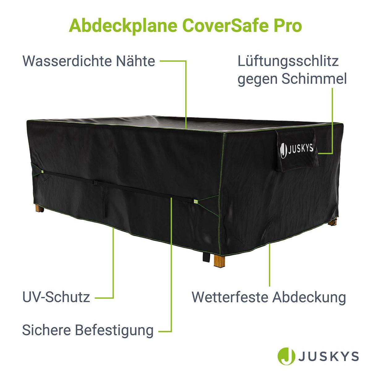 GARTENMÖBELABDECKUNG CoverSafe Pro schwarz - Schwarz, Kunststoff (180/90/270cm) - Juskys